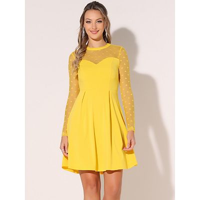 short yellow skater dress Off The Shoulder Skater Mini Dress In Yellow Broderie | EGO US
