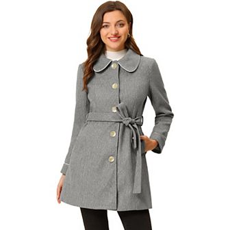 Women's Winter Elegant Contrast Color Lapel Collar Long Trench Coat