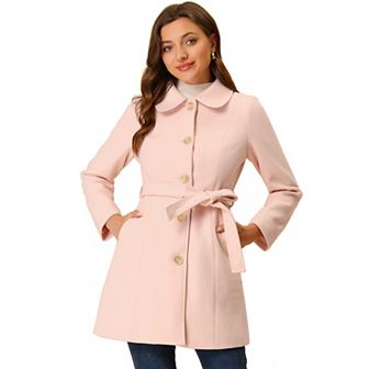 Women's Winter Elegant Contrast Color Lapel Collar Long Trench Coat