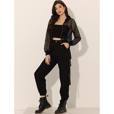 Hoodie Mesh Bomber Jacket