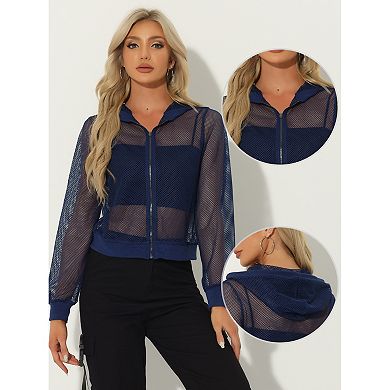 Hoodie Mesh Bomber Jacket