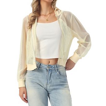 Hoodie Mesh Bomber Jacket