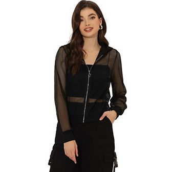 Hoodie Mesh Bomber Jacket