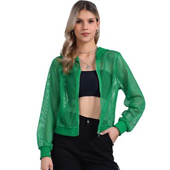 Hoodie Mesh Bomber Jacket