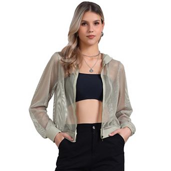 Hoodie Mesh Bomber Jacket
