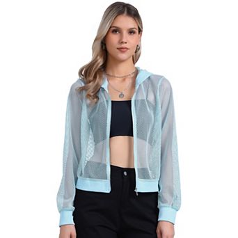 Hoodie Mesh Bomber Jacket