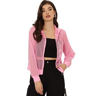 Hoodie Mesh Bomber Jacket
