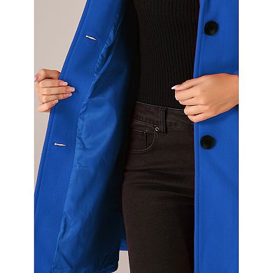 Women's Casual Winter Single Breasted Mid Length Overcoat