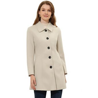 Women's Casual Winter Single Breasted Mid Length Overcoat