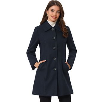 Women's Casual Winter Single Breasted Mid Length Overcoat