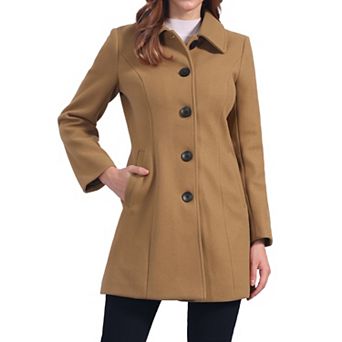 Women's Casual Winter Single Breasted Mid Length Overcoat