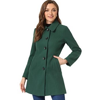 Women's Casual Winter Single Breasted Mid Length Overcoat