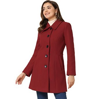 Women's Casual Winter Single Breasted Mid Length Overcoat