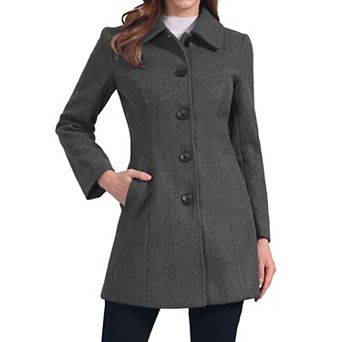 Women's Casual Winter Single Breasted Mid Length Overcoat