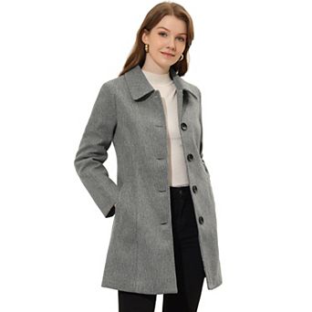 Women's Casual Winter Single Breasted Mid Length Overcoat