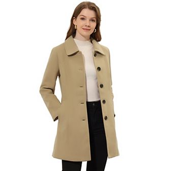 Women's Casual Winter Single Breasted Mid Length Overcoat