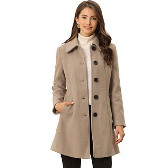 Women's Casual Winter Single Breasted Mid Length Overcoat