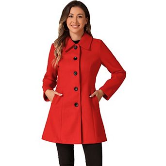 Women's Casual Winter Single Breasted Mid Length Overcoat