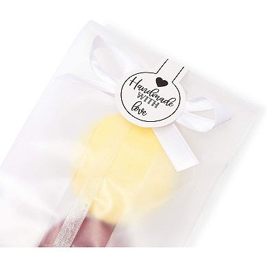 Clear Plastic Treat Bags with Stickers for Baked Goods (3.35 x 8.9 In, 150 Pack)