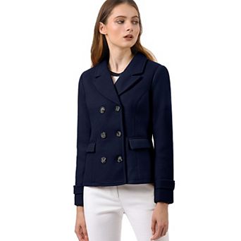Women's Winter Worsted Notched Lapel Double Breasted Overcoat