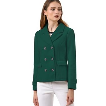 Women's Winter Worsted Notched Lapel Double Breasted Overcoat