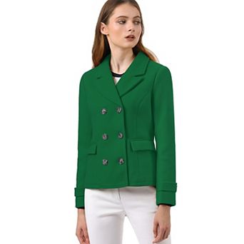 Women's Winter Worsted Notched Lapel Double Breasted Overcoat