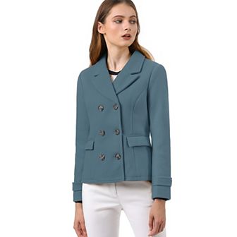 Women's Winter Worsted Notched Lapel Double Breasted Overcoat