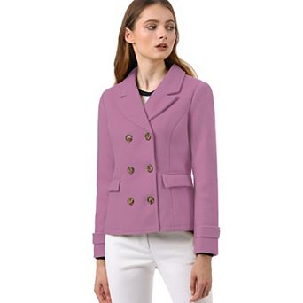 Women's Winter Worsted Notched Lapel Double Breasted Overcoat