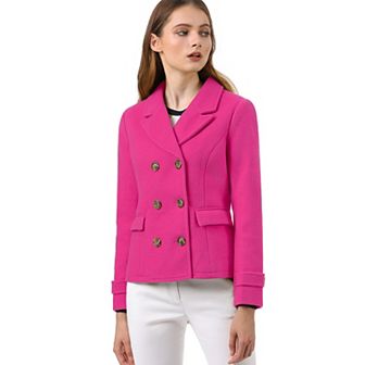 Women's Winter Worsted Notched Lapel Double Breasted Overcoat