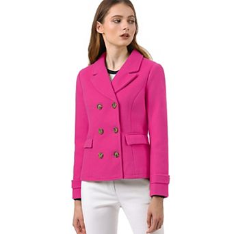 Women's Winter Worsted Notched Lapel Double Breasted Overcoat