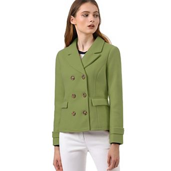 Women's Winter Worsted Notched Lapel Double Breasted Overcoat