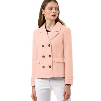 Women's Winter Worsted Notched Lapel Double Breasted Overcoat