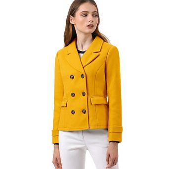 Women's Winter Worsted Notched Lapel Double Breasted Overcoat