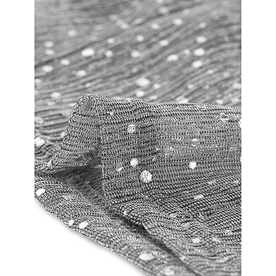 Women's Dots Stand Collar Semi Sheer Cropped Jacket