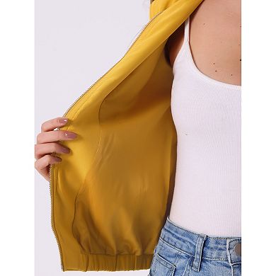 Women's Lightweight Stand Collar Zip up Biker Moto Jacket