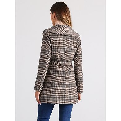 wool blend belted shawl collar wrap coat