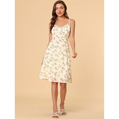 Women's Spaghetti Strap Dress Sleeveless Floral Sundress