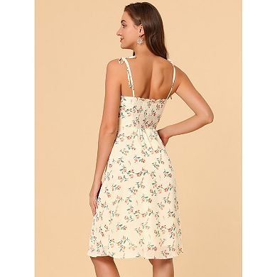 Women's Spaghetti Strap Dress Sleeveless Floral Sundress