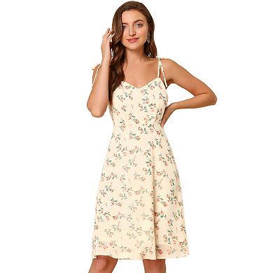 Women's Spaghetti Strap Dress Sleeveless Floral Sundress