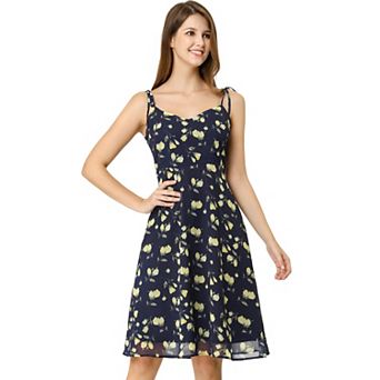 Women's Spaghetti Strap Dress Sleeveless Floral Sundress