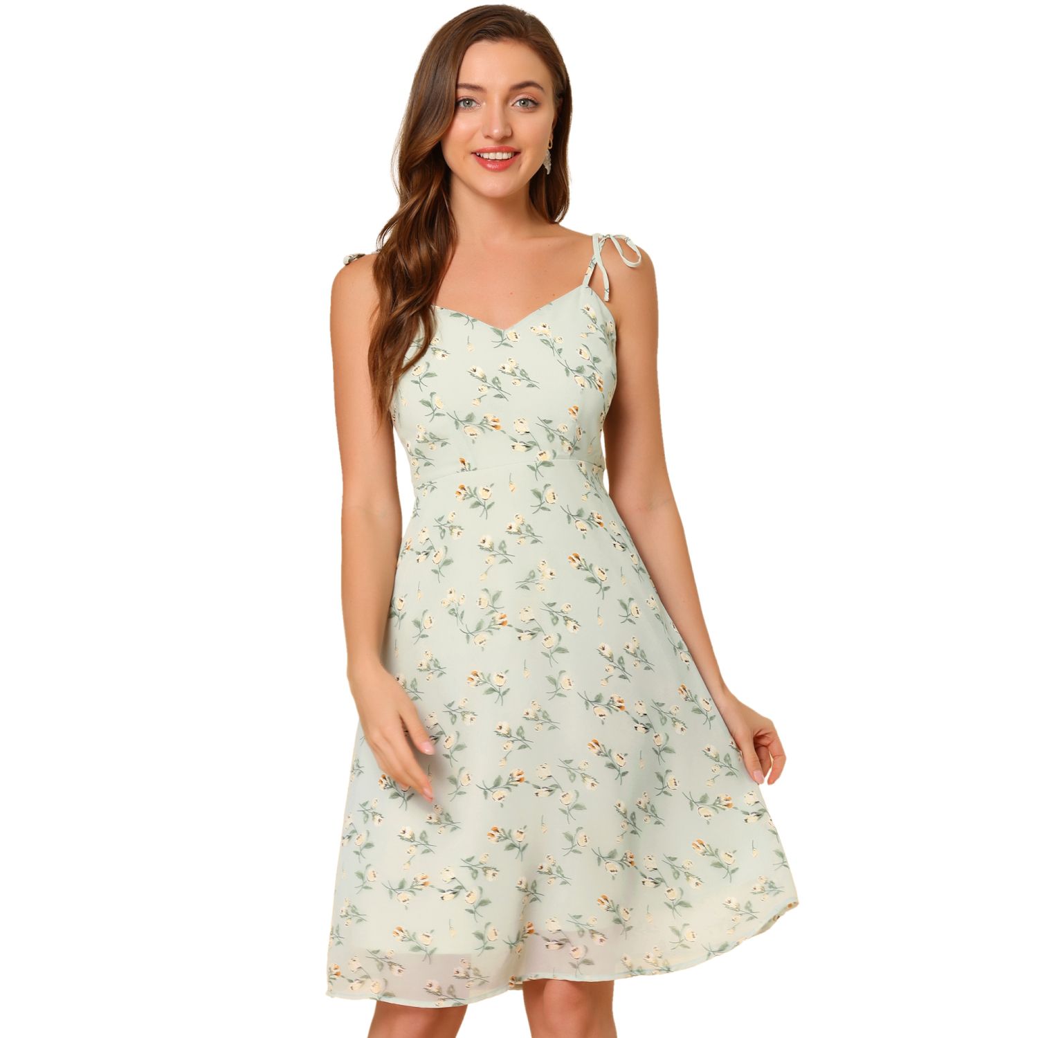 Женские платья Spaghetti Strap Dress Sleeveless Floral Sundress