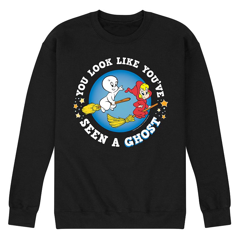 UPC 197552499304 product image for Men's Casper Seen A Ghost Fleece Sweatshirt, Size: Large, Black | upcitemdb.com