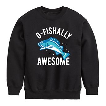 Boys 8-20 O Fishally Awesome Fleece Graphic Pullover
