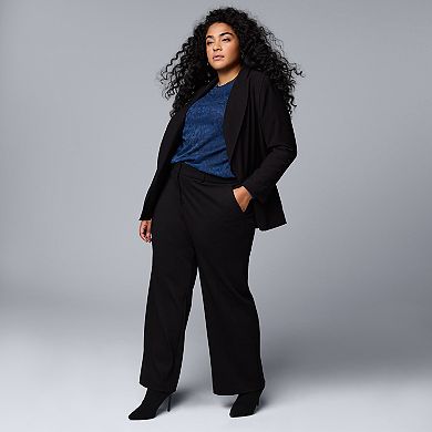 Plus Size Simply Vera Vera Wang High-Rise Wide Leg Trouser Pants