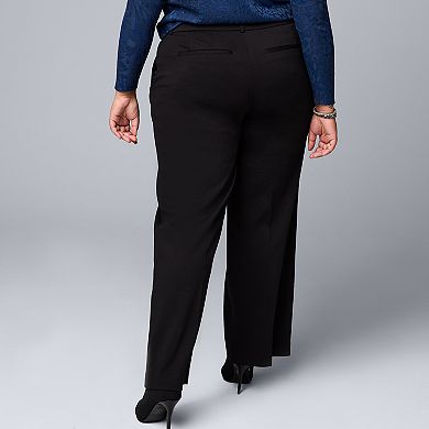 Plus Size Simply Vera Vera Wang High-Rise Wide Leg Trouser Pants