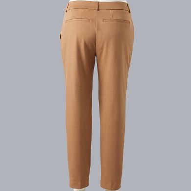 Plus Size Simply Vera Vera Wang High-Rise Slim Straight Trouser Pants