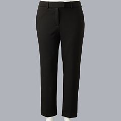 Petite Simply Vera Vera Wang High-Rise Slim Straight Leg Trouser