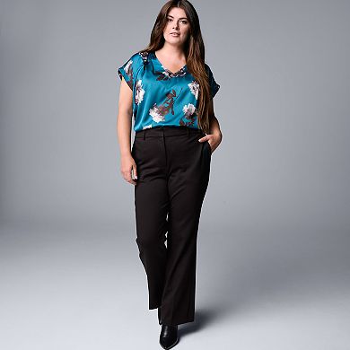 Plus Size Simply Vera Vera Wang High-Rise Flare Trousers
