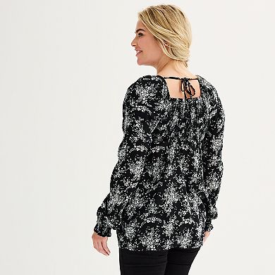 Women's Sonoma Goods For Life® Smocked Bodice Babydoll Top