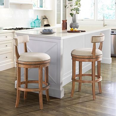 Alaterre Furniture Hanover 2-piece Swivel Bar Stool Set